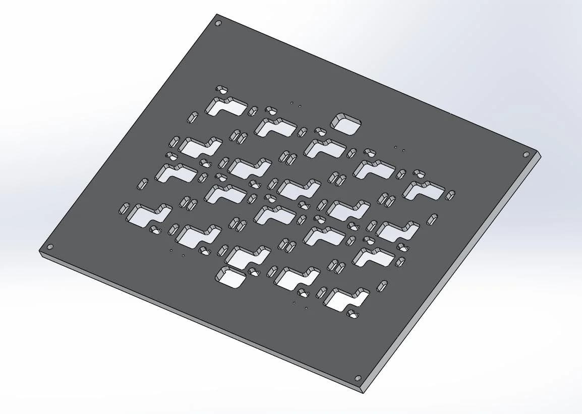 Render CAD 3D — solder pallet Durostone vista isométrica