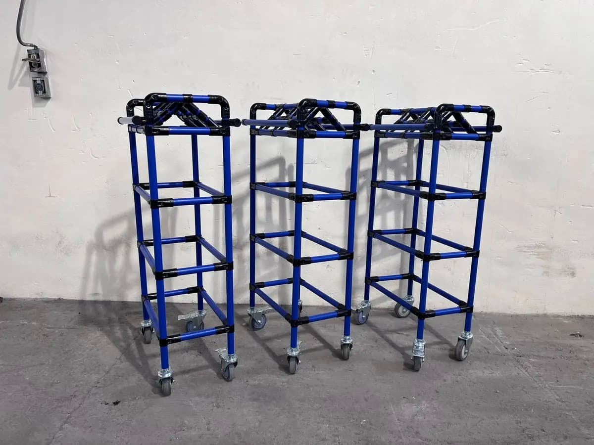 Carros de tubería con ruedas industriales